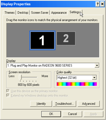 Display the Settings Tab